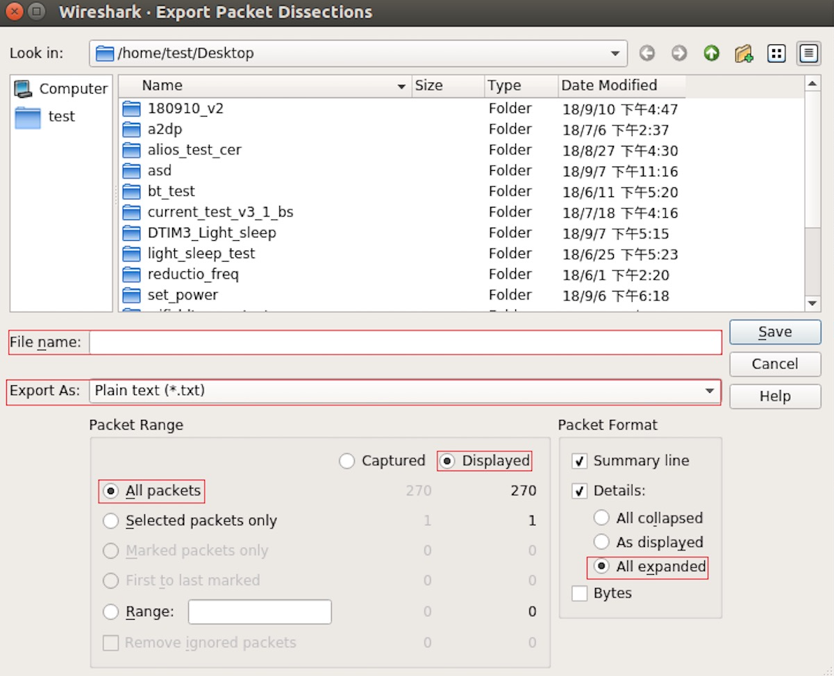 Saving Captured Packets